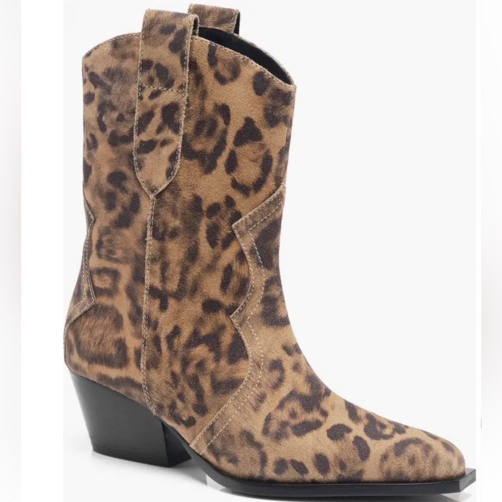 Free People Cat Nap Cowboy, Leopard Suede, Multiple Sizes, NIB